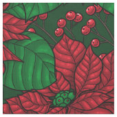 Poinsettia, kerstpatroon stof (Close Up)