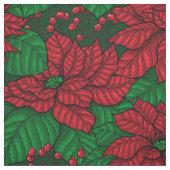 Poinsettia, kerstpatroon stof (Swatch)