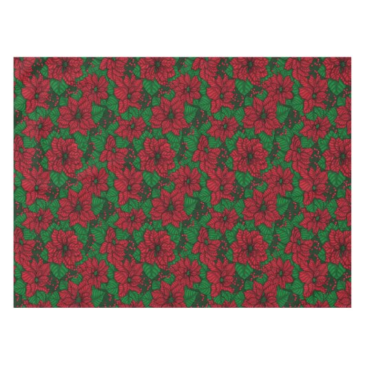 Poinsettia, kerstpatroon tafelkleed (Voorkant (Horizontaal))