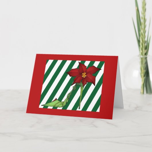 Poinsettia Kerstschoen Kaart (Voorkant)