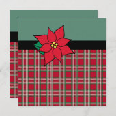 Poinsettia Kerstuitnodigingen Kaart (Voorkant / Achterkant)