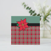 Poinsettia Kerstuitnodigingen Kaart (Staand voorkant)