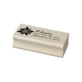 Poinsettia Kerstvakantie Adres Rubberstempel
