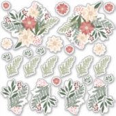 Poinsettia Kerstvakantie Contour Vinyl Sticker (Voorkant)
