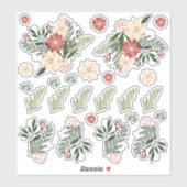 Poinsettia Kerstvakantie Contour Vinyl Sticker (Vel)