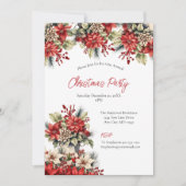 Poinsettia Kerstvakantie Feest Kaart (Voorkant)