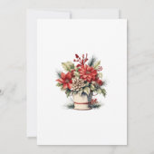 Poinsettia Kerstvakantie Feest Kaart (Achterkant)
