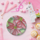 Poinsettia Kerstvakantie Feest Papieren Bordje (Feest)