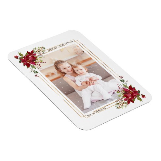 Poinsettia Kerstvakantie foto magneet (Rechterzijde)