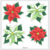 Poinsettia kerstventilator  Floral Pattern Sticker (Vel)