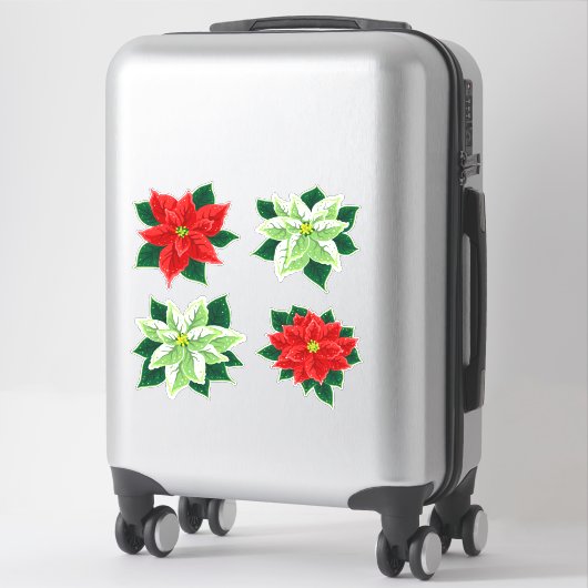 Poinsettia kerstventilator  Floral Pattern Sticker (Koffer)