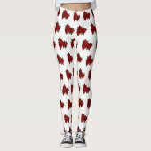 Poinsettia kerstventilator Leggings (Voorkant)