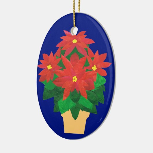 Poinsettia kerstversiering keramisch ornament (Links)