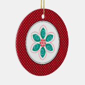 Poinsettia kerstversieringen keramisch ornament (Rechts)