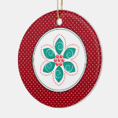 Poinsettia kerstversieringen keramisch ornament (Links)