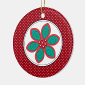 Poinsettia kerstversieringen keramisch ornament (Links)