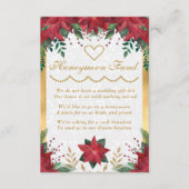Poinsettia Kerstwinter Weddenschap Honeymoon Fonds Informatiekaartje (Voorkant)