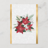 Poinsettia Kerstwinter Weddenschap Honeymoon Fonds Informatiekaartje (Achterkant)