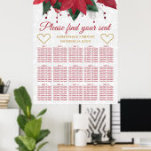 Poinsettia Kerstwinter Weddenschappen Poster (Thuiskantoor)