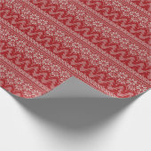 Poinsettia Knit Pattern Cadeaupapier (Hoek)