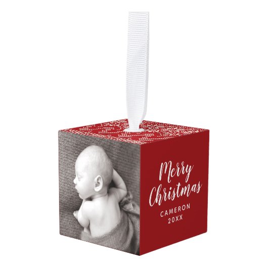 Poinsettia Knit Pattern Decoratie (Voorkant hoekig)