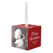 Poinsettia Knit Pattern Decoratie (Achter hoekig)