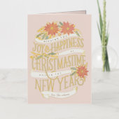 Poinsettia koopt en banners op maat folie wenskaart (Voorkant)