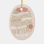 Poinsettia kopen en banners foto keramisch ornament (Voorkant)