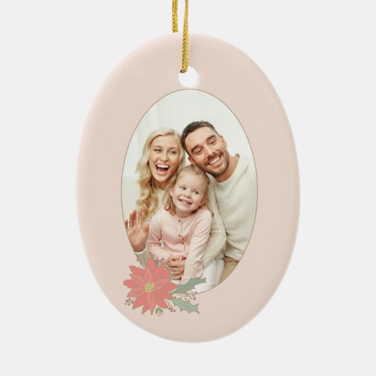 Poinsettia kopen en banners foto keramisch ornament (Achterkant)