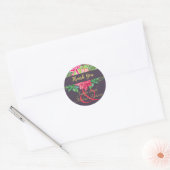 Poinsettia Koppels Party Ampersand Paars Ronde Sticker (Envelop)