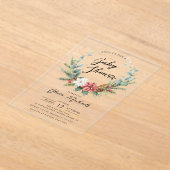 Poinsettia krans acryl Baby shower uitnodiging (Laagn)