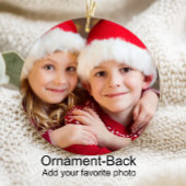 Poinsettia krans foto monogram jaar keramisch ornament