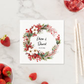 Poinsettia krans kerst bruiloft servet (Insitu)