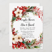 Poinsettia krans Kerstmis Koppels Douche Kaart (Voorkant / Achterkant)