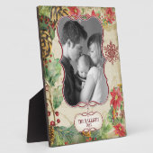 Poinsettia Krans Pine Cone Snowflake Foto Fotoplaat (Zijkant)