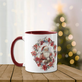 Poinsettia Krans Sinterklaas Kerstmis Mok