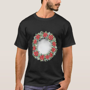 Poinsettia Krans – Waterverf T-shirt