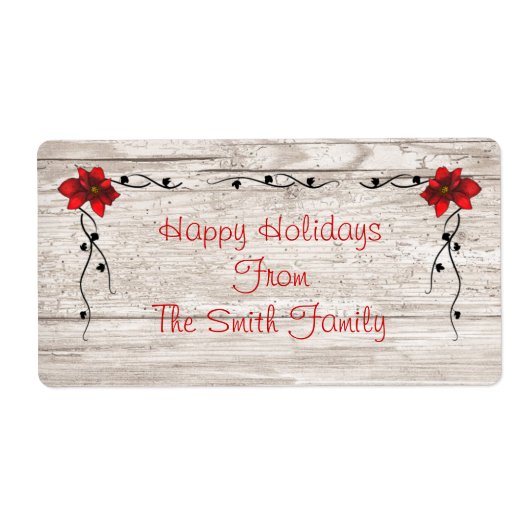 Poinsettia-label Etiket (Voorkant)