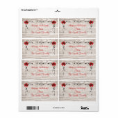 Poinsettia-label Etiket (Full Sheet)