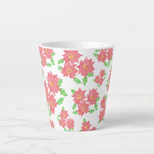 Poinsettia Latte Mok (Voorkant)