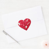 Poinsettia Leaf Textuur Hart Stickers (Envelop)