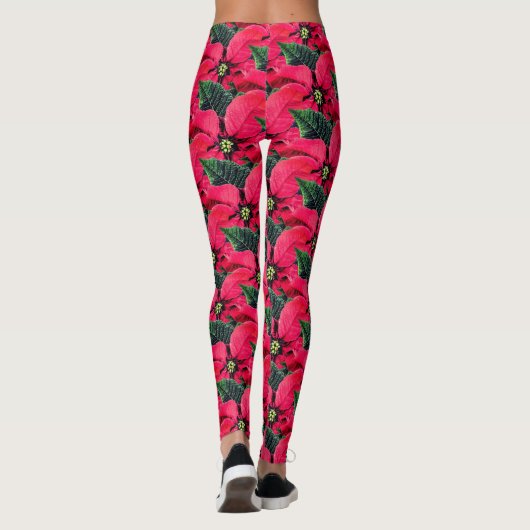 Poinsettia Leuke Abstracte Artsy Leggings (Achterkant)