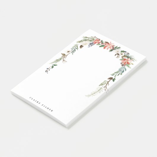 Poinsettia Lijst - Gepersonaliseerd kerstfeest Post-it® Notes (Schuin)