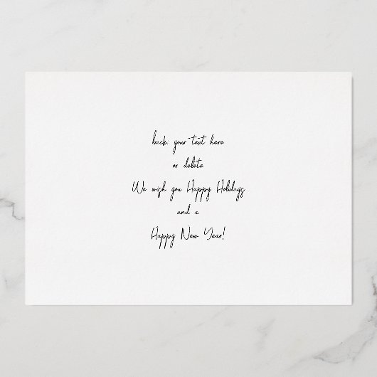 Poinsettia Lijst H Foto Holiday Folie Uitnodiging (Achterkant)