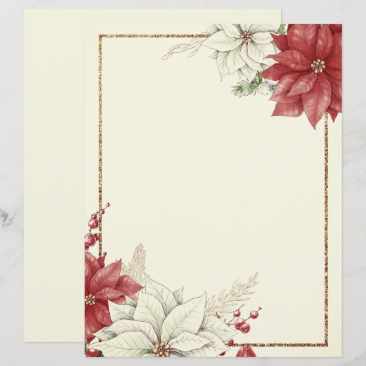  poinsettia lijst Kerst (Voorkant / Achterkant)