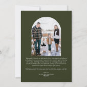 Poinsettia & Lily 5 Photo Collage Rustic Christmas Feestdagenkaart (Achterkant)