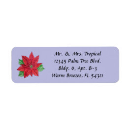 Poinsettia Long Address Label - Lavender aanpassen