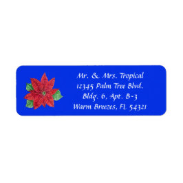 Poinsettia Long Adresetiketten aanpassen - Blauw Etiket