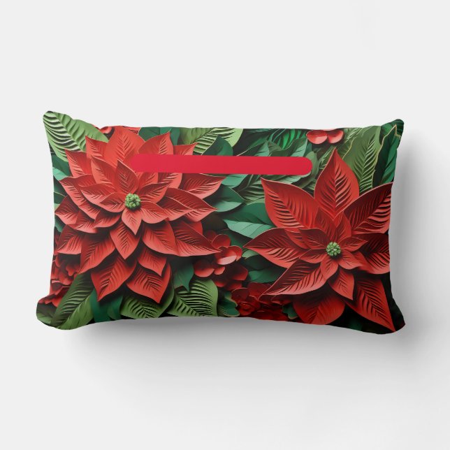 Poinsettia Lumbar Pillow Kussen (Voorkant)