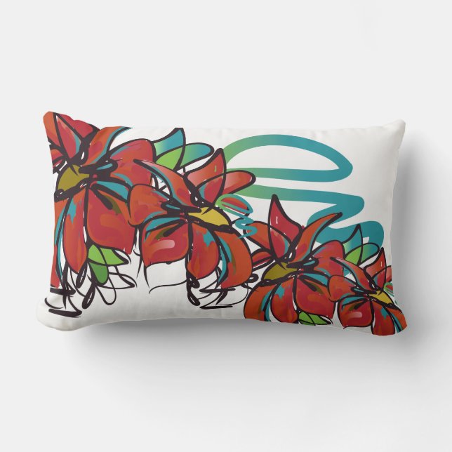 Poinsettia Lumbar Pillow Kussen (Voorkant)